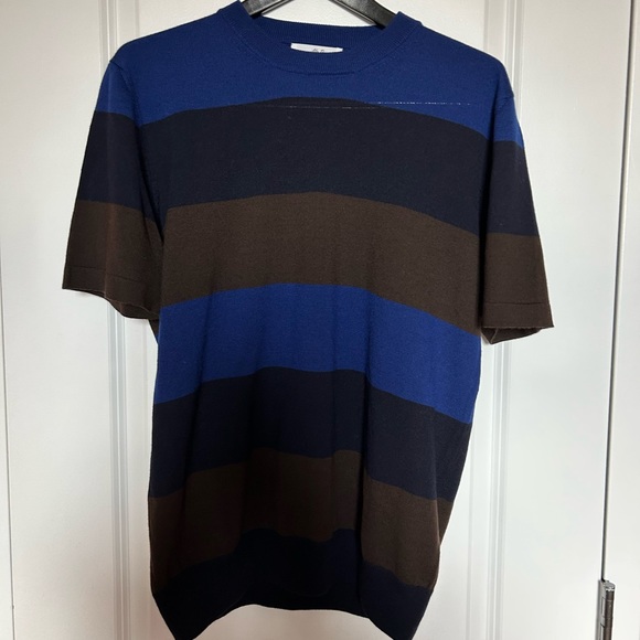 Mr P men’s shortsleeved knit sweater top.  100% merino lambs wool - Picture 1 of 6